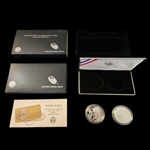 2018 World War I Centennial Silver Dollar and Army Medal Set